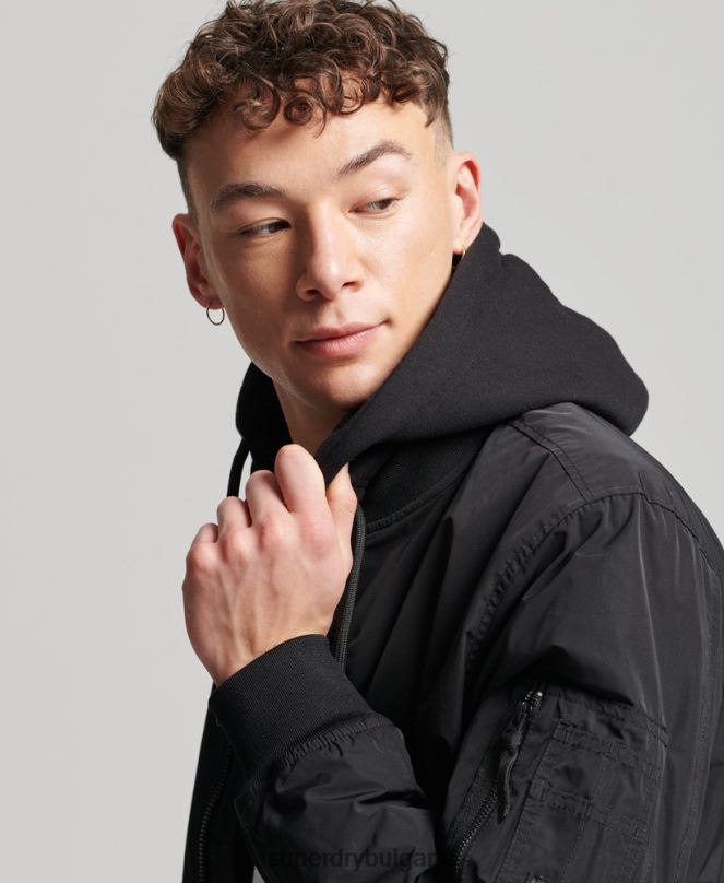 Superdry облекло N00H1159 черен мъже военно бомбено яке