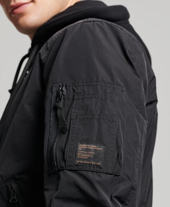 Superdry облекло N00H1159 черен мъже военно бомбено яке