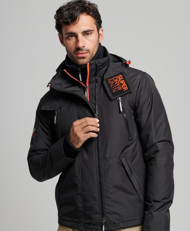 Superdry облекло N00H1160 черен мъже горско яке с ветровка