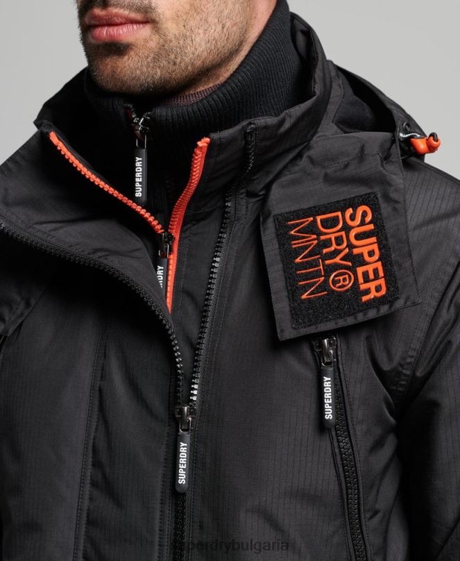 Superdry облекло N00H1160 черен мъже горско яке с ветровка