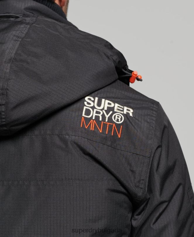 Superdry облекло N00H1160 черен мъже горско яке с ветровка