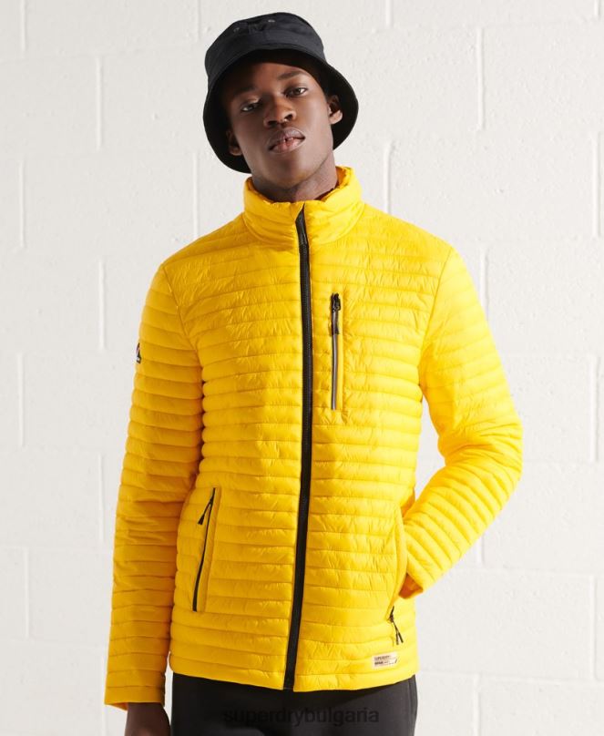 Superdry облекло N00H1161 жълто мъже микро юрган Packaway Fuji яке
