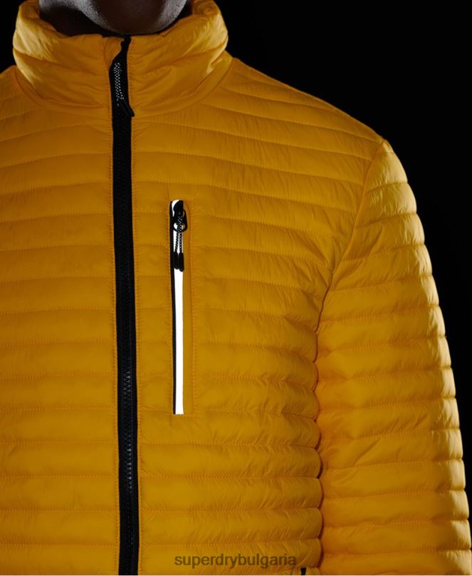 Superdry облекло N00H1161 жълто мъже микро юрган Packaway Fuji яке