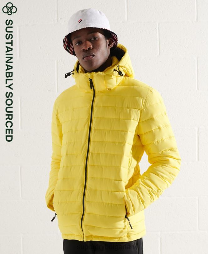 Superdry облекло N00H1162 жълто мъже яке fuji с качулка