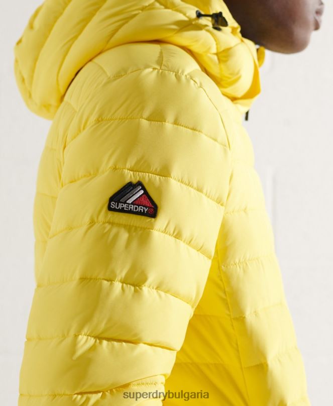 Superdry облекло N00H1162 жълто мъже яке fuji с качулка