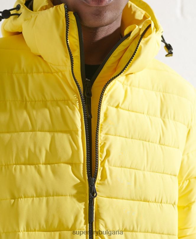 Superdry облекло N00H1162 жълто мъже яке fuji с качулка