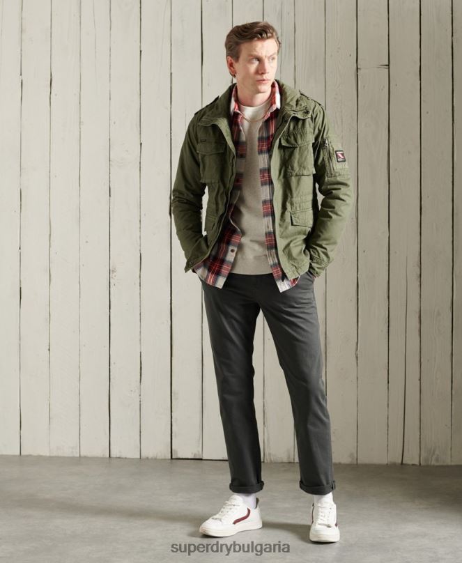 Superdry облекло N00H1164 каки мъже класическо яке за новобранец