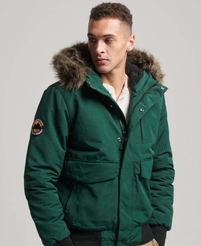 Superdry облекло N00H1168 зелено мъже бомбър яке Everest