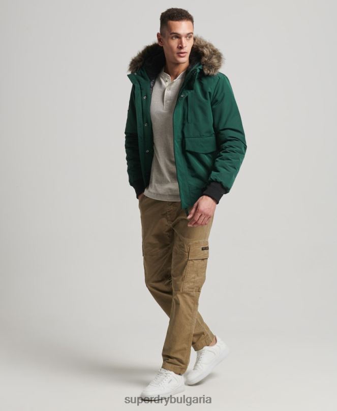 Superdry облекло N00H1168 зелено мъже бомбър яке Everest