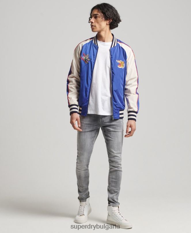 Superdry облекло N00H1174 син мъже винтидж сукаджан яке