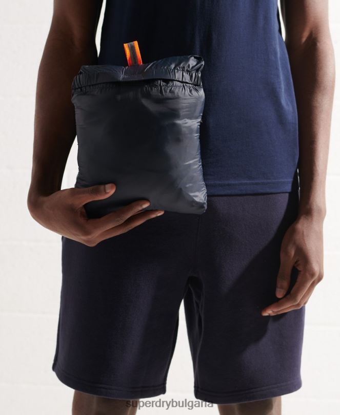 Superdry облекло N00H1177 военноморски флот мъже яке fuji без качулка Packaway