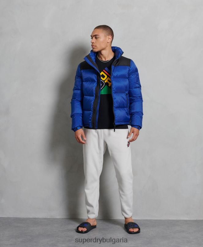 Superdry облекло N00H1178 син мъже пухено яке със спортен код
