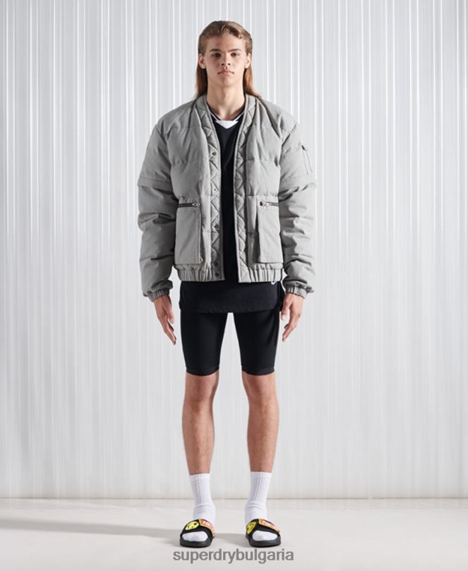 Superdry облекло N00H1179 тъмно сив мъже ограничено издание sdx 2 в 1 пухено яке