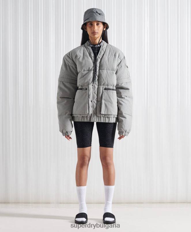 Superdry облекло N00H1179 тъмно сив мъже ограничено издание sdx 2 в 1 пухено яке