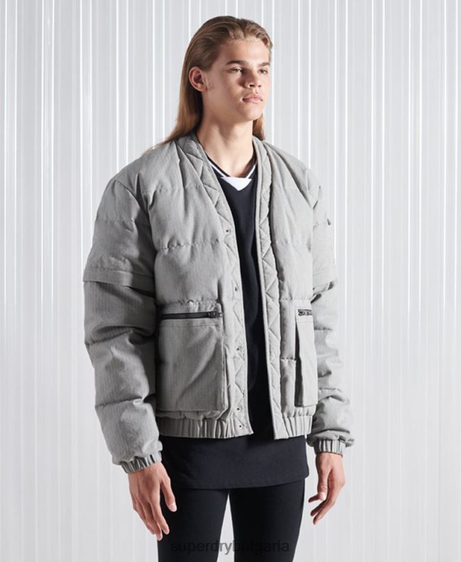Superdry облекло N00H1179 тъмно сив мъже ограничено издание sdx 2 в 1 пухено яке