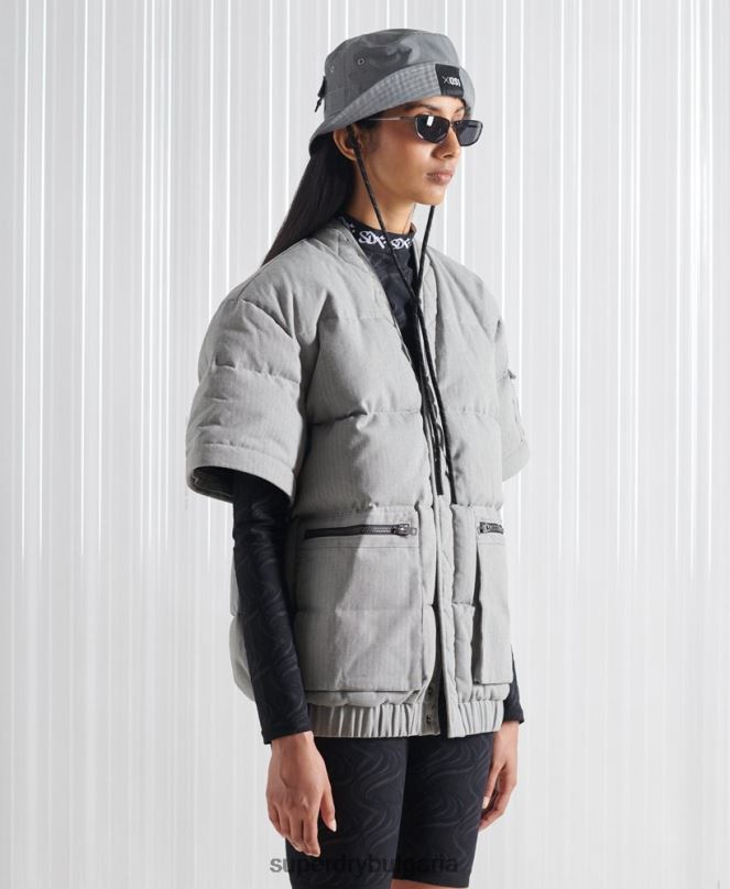 Superdry облекло N00H1179 тъмно сив мъже ограничено издание sdx 2 в 1 пухено яке