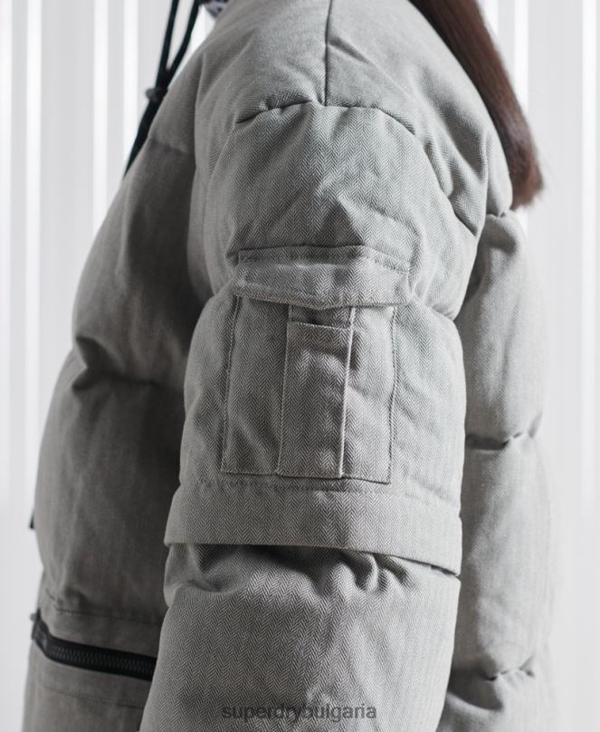 Superdry облекло N00H1179 тъмно сив мъже ограничено издание sdx 2 в 1 пухено яке