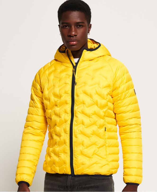 Superdry облекло N00H1183 жълто мъже пухено радар микс ватирано яке