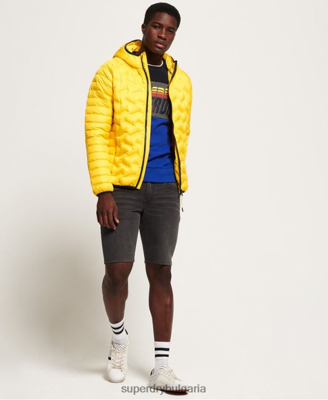 Superdry облекло N00H1183 жълто мъже пухено радар микс ватирано яке