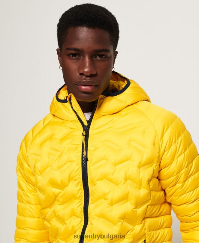 Superdry облекло N00H1183 жълто мъже пухено радар микс ватирано яке