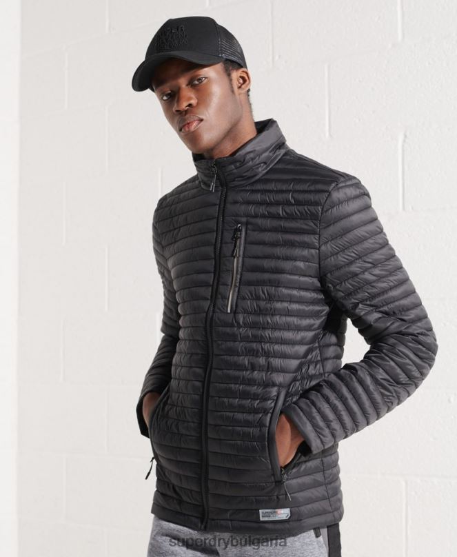 Superdry облекло N00H1184 черен мъже микро юрган Packaway Fuji яке
