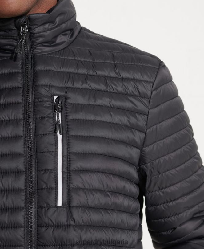 Superdry облекло N00H1184 черен мъже микро юрган Packaway Fuji яке