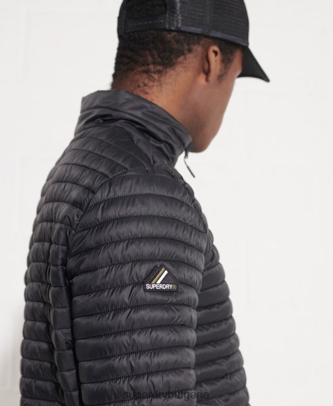 Superdry облекло N00H1184 черен мъже микро юрган Packaway Fuji яке