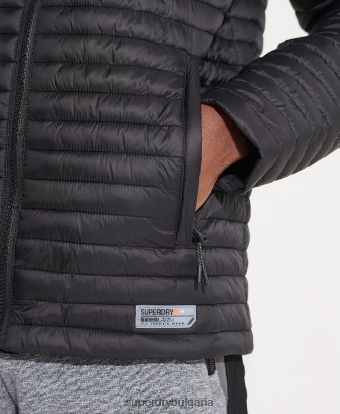 Superdry облекло N00H1184 черен мъже микро юрган Packaway Fuji яке