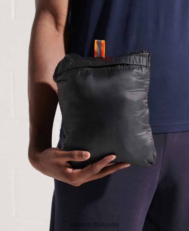 Superdry облекло N00H1184 черен мъже микро юрган Packaway Fuji яке