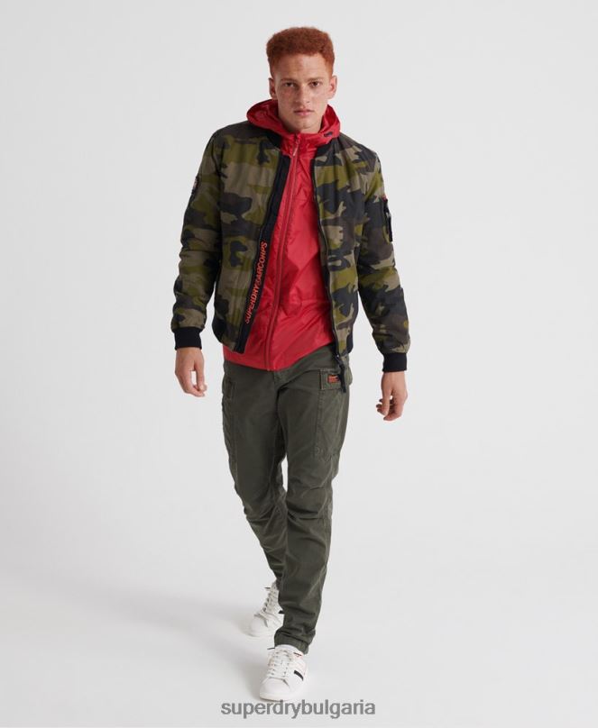 Superdry облекло N00H1186 червен мъже опаковани в морето cagoule