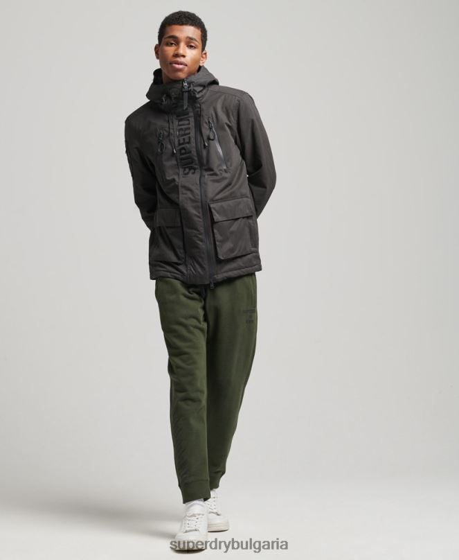 Superdry облекло N00H1188 тъмно сив мъже върховно яке от микрофибър SD