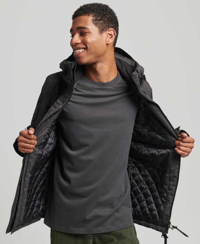 Superdry облекло N00H1188 тъмно сив мъже върховно яке от микрофибър SD
