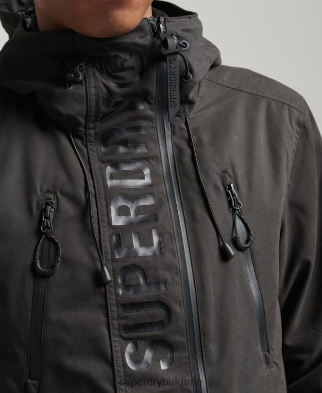 Superdry облекло N00H1188 тъмно сив мъже върховно яке от микрофибър SD