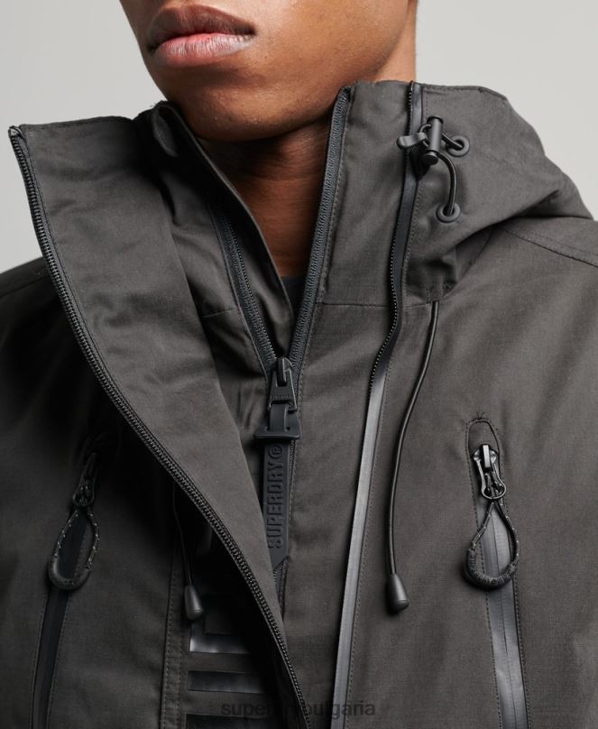 Superdry облекло N00H1188 тъмно сив мъже върховно яке от микрофибър SD