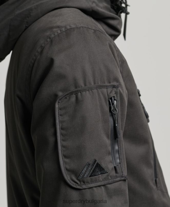 Superdry облекло N00H1188 тъмно сив мъже върховно яке от микрофибър SD