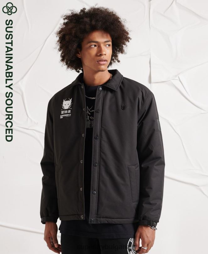 Superdry облекло N00H1189 черен мъже треньорско яке на опозиция