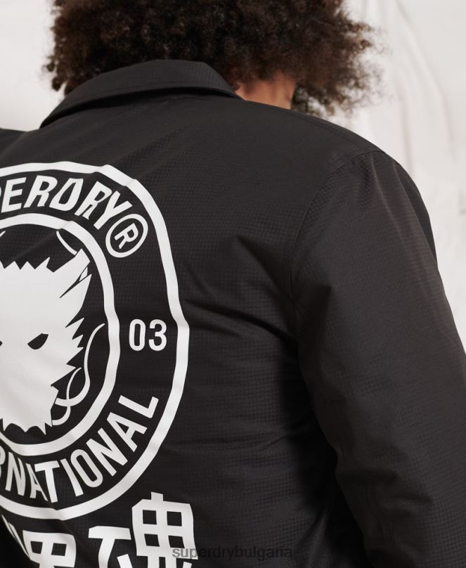 Superdry облекло N00H1189 черен мъже треньорско яке на опозиция