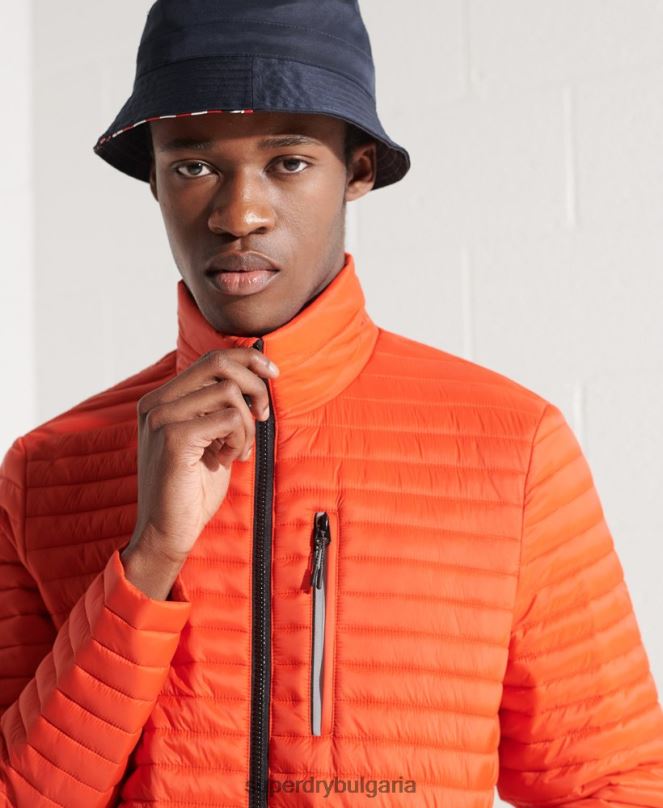 Superdry облекло N00H1190 оранжево мъже яке fuji без качулка Packaway