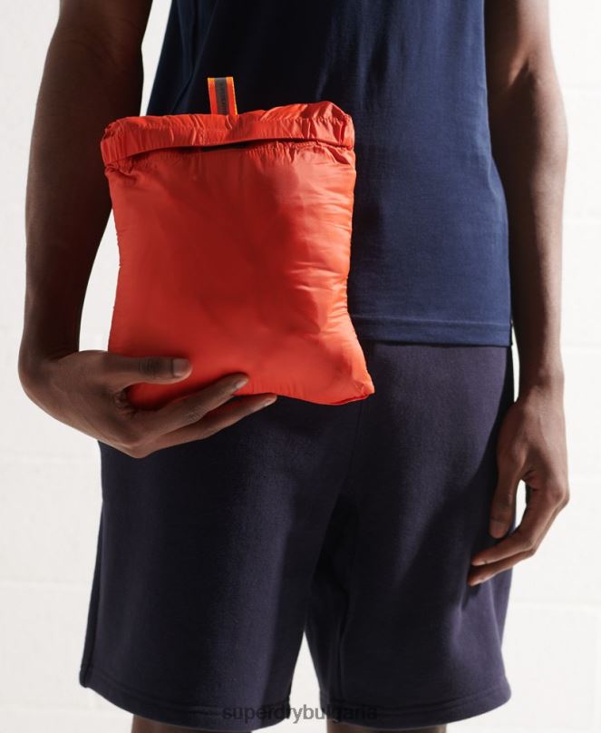 Superdry облекло N00H1190 оранжево мъже яке fuji без качулка Packaway