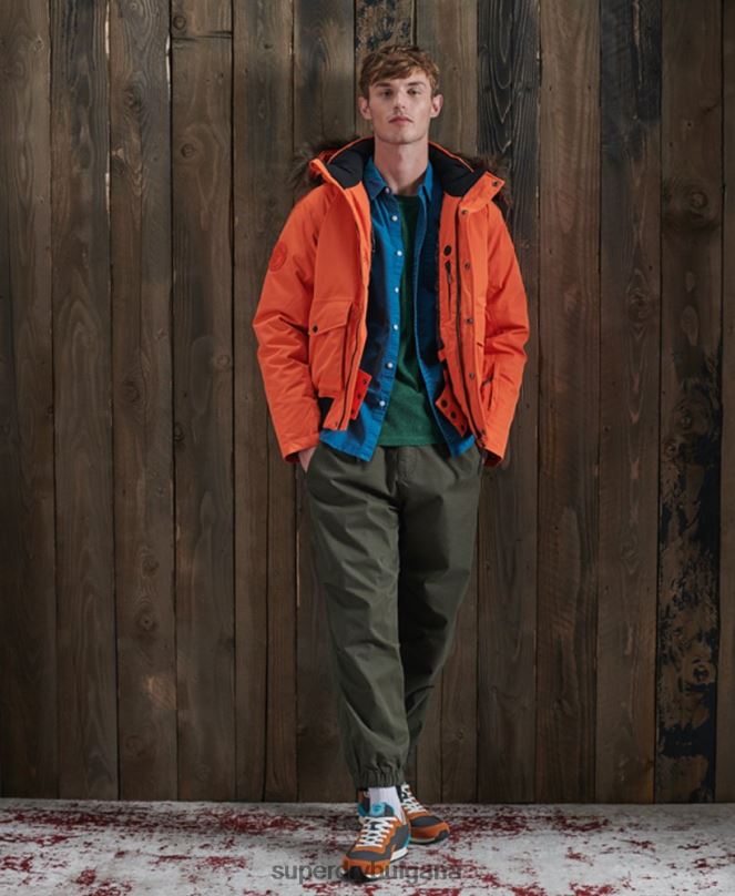 Superdry облекло N00H1194 оранжево мъже сноуборд яке Everest пухено