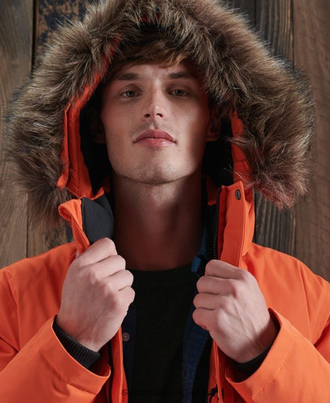 Superdry облекло N00H1194 оранжево мъже сноуборд яке Everest пухено