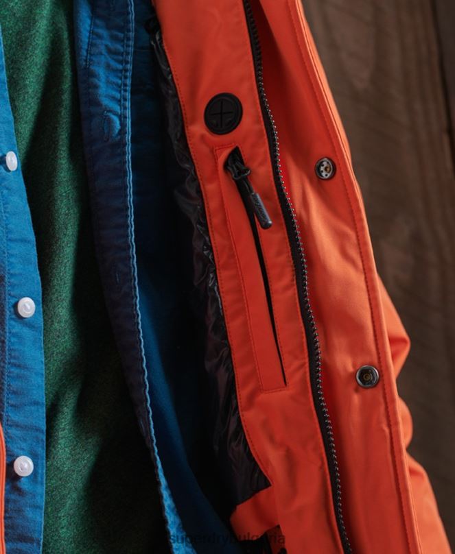 Superdry облекло N00H1194 оранжево мъже сноуборд яке Everest пухено