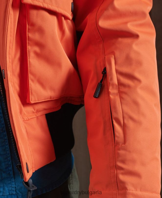 Superdry облекло N00H1194 оранжево мъже сноуборд яке Everest пухено