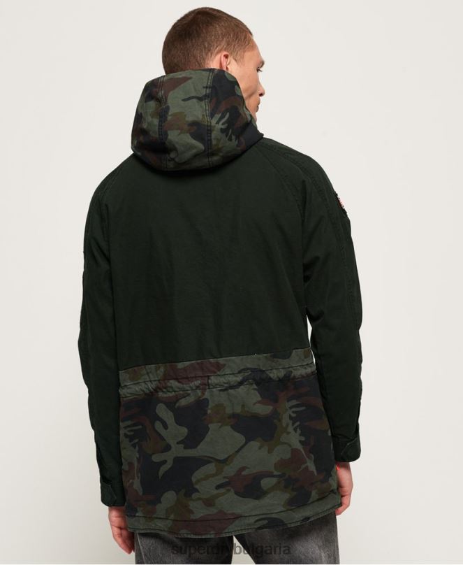 Superdry облекло N00H1199 зелено мъже яке с повдигната пантера новобранец
