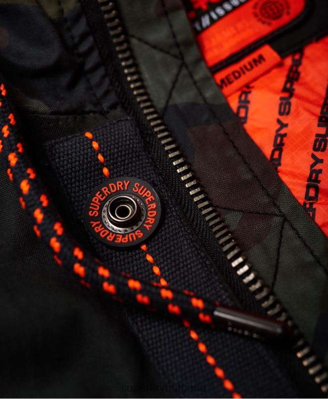 Superdry облекло N00H1199 зелено мъже яке с повдигната пантера новобранец