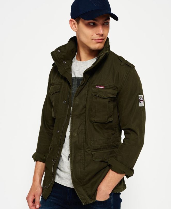 Superdry облекло N00H1204 зелено мъже новобранец тежко полево яке