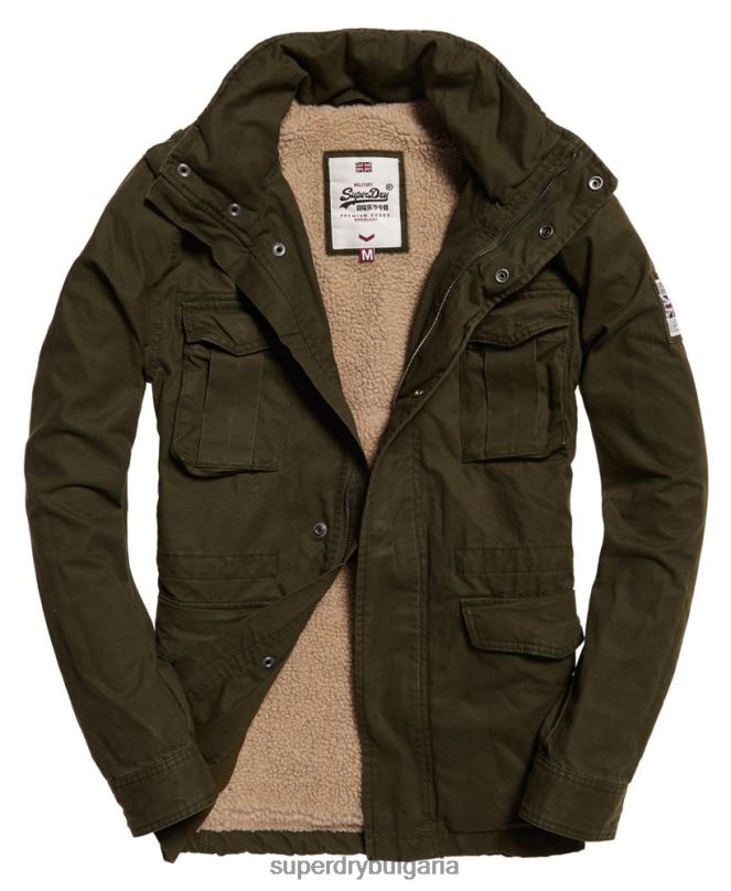 Superdry облекло N00H1204 зелено мъже новобранец тежко полево яке