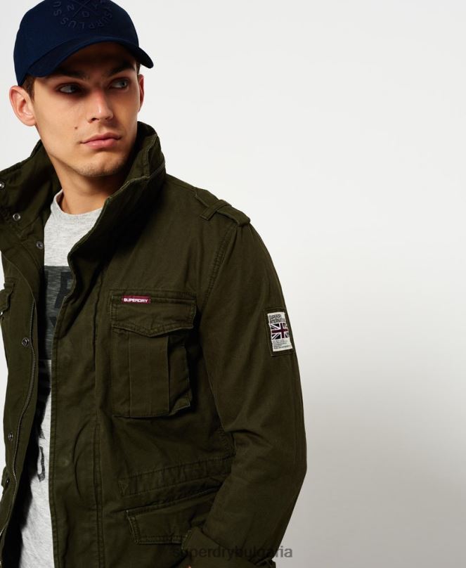 Superdry облекло N00H1204 зелено мъже новобранец тежко полево яке
