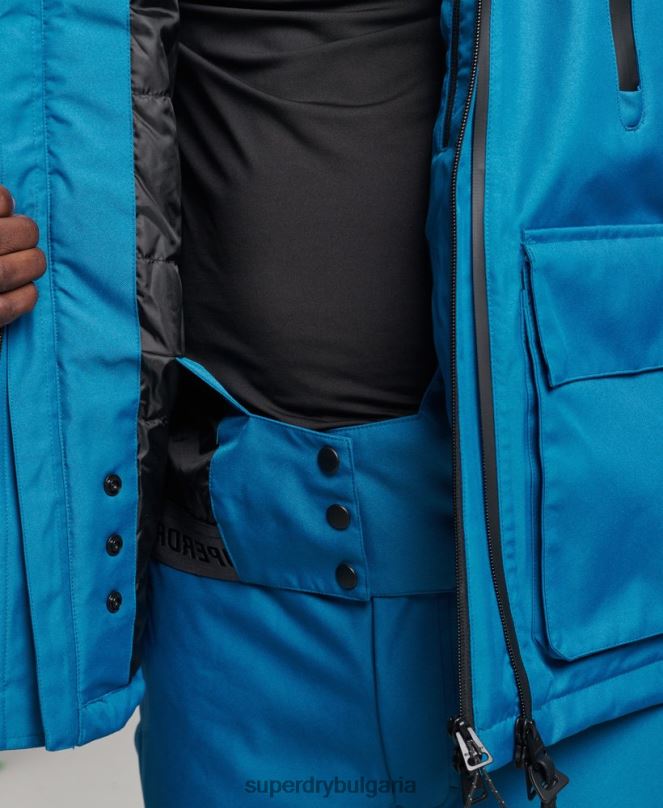 Superdry облекло N00H1375 син мъже ски спасително яке