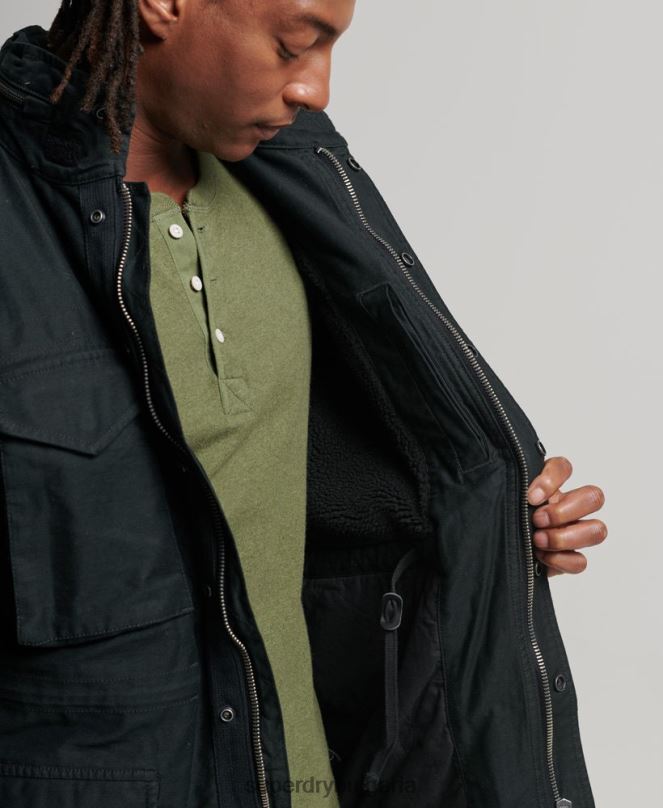 Superdry облекло N00H4434 тъмно сив мъже Военно яке m65 field borg с подплата